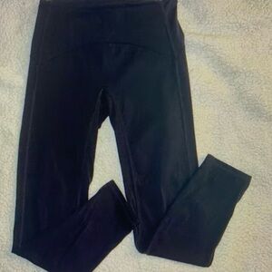 Zyia Womens Atheltic Leggings Navy Blue Teal Detail Size 2 GUC